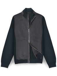 Комбинированный кардиган на молнии из пряжи "ZEGNA BARUFFA"